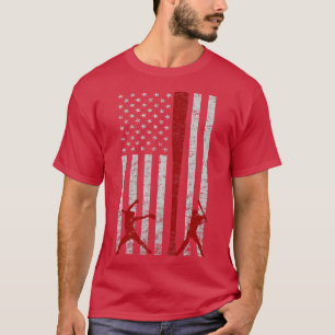 Fastpitch Softball American Flag Grunge Liebe Soft T-Shirt