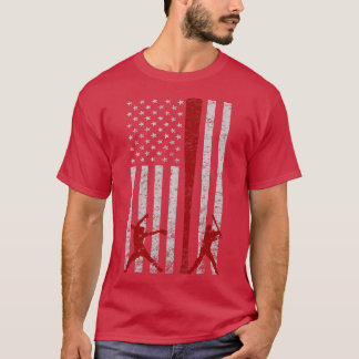 Fastpitch Softball American Flag Grunge Liebe Soft T-Shirt