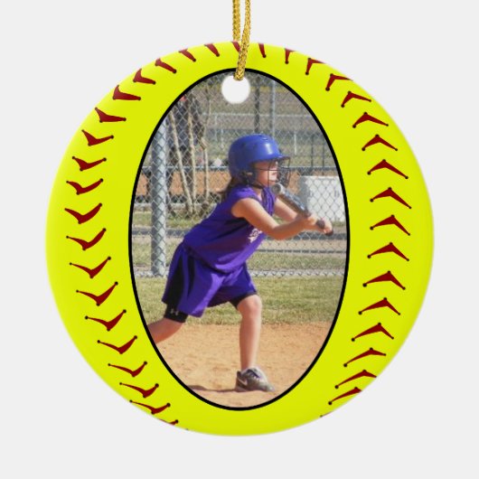 Fastpitch Softball-Foto-Verzierung Keramikornament (Vorne)