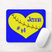Fastpitch Softball-Herz-Mausunterlage Mousepad (Mit Mouse)