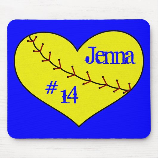 Fastpitch Softball-Herz-Mausunterlage Mousepad (Vorne)