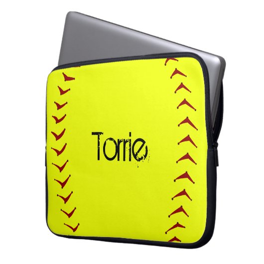 Fastpitch Softball-Laptop-Hülse Laptopschutzhülle (Vorderseite Links)