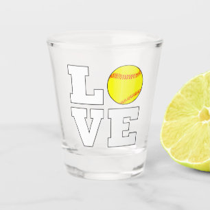 Fastpitch Softball LIEBE Spaß-Spieler oder Schnapsglas