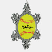 Fastpitch Softball Snowflake Weihnachtsschmuck Schneeflocken Zinn-Ornament (Links)