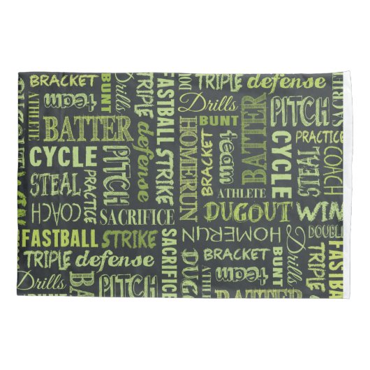 Fastpitch Softball-Spiel-Tafel-Wörter Kissenbezug (Rückseite)