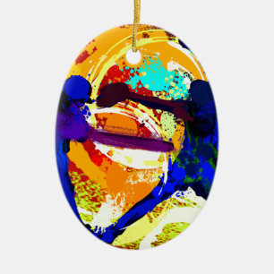 Fastpitch Softball-Spieler Keramikornament