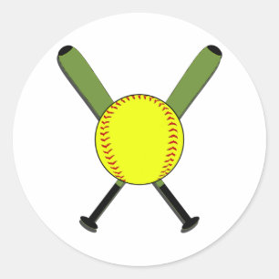 Fastpitch Softball und gekreuzte Runder Aufkleber