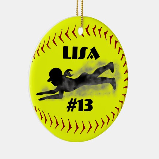 Fastpitch Softball-Verzierung Keramik Ornament (Rechts)