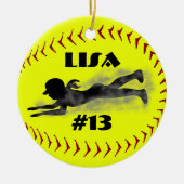 Fastpitch Softball-Verzierung Keramik Ornament (Vorne)