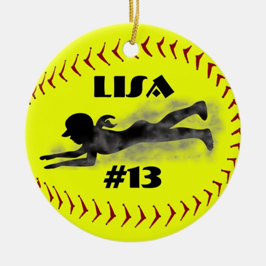 Fastpitch Softball-Verzierung Keramik Ornament (Vorne)