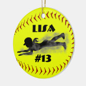 Fastpitch Softball-Verzierung Keramik Ornament (Links)