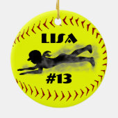 Fastpitch Softball-Verzierung Keramik Ornament (Hinten)