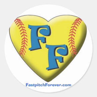 FastpitchForever.com Herzlogos Runder Aufkleber