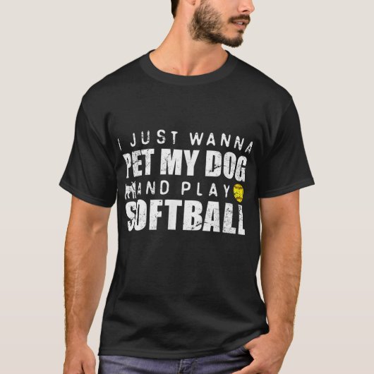 FaststockSoftball Funny Dog T-Shirt (Vorderseite)