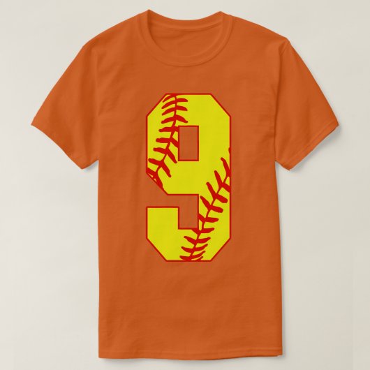 FaststockSoftball Nummer 9 9 Softball Jersey Uni T-Shirt (Design vorne)