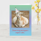 Fastziege in Party Hat Geburtstag Karte (Gelbe Blume)