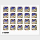 Faszimile: Ernte und Schafe Quadratischer Aufkleber (Blatt)