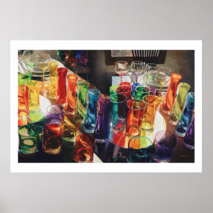 "Faszinations-" Aquarell des Kunst-Glas-Plakats Poster
