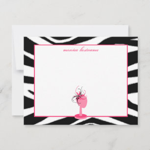 Faszinator & Hut Stand Zebra Print Flat Notecards Mitteilungskarte