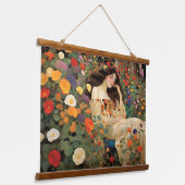 Faszinierend Vintage Hütte Landschaft Impressionis Wandteppich Mit Holzrahmen (Gewinkelt)