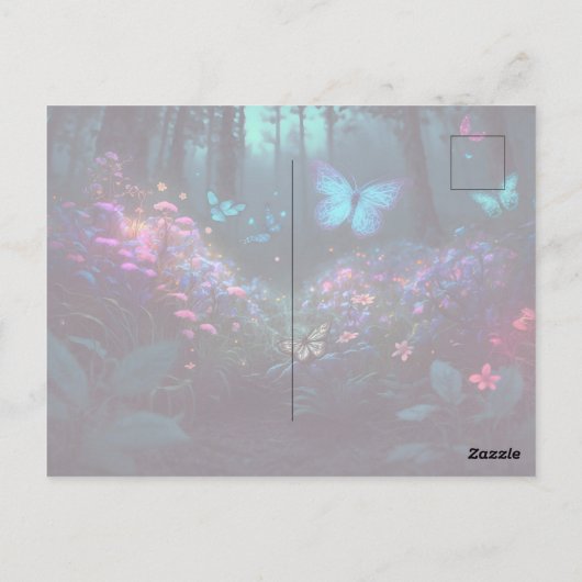 Faszinierende, coole Waldflora Postkarte (Rückseite)