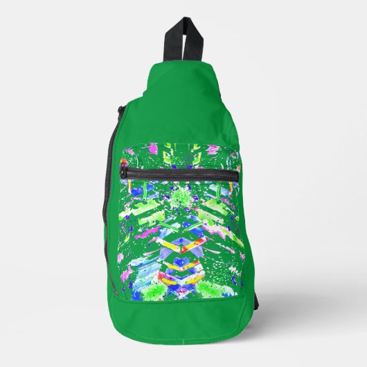 Faszinierende digitale Kunst in leuchtenden Farben Crossbody Bag (Vorderseite)
