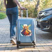 Faszinierende Fantasiewelt mit farbenfrohen Flügel Aufkleber (Koffer Insitu)