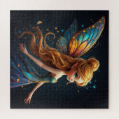 Faszinierende Fee mit farbenfrohen Flügeln Puzzle (Horizontal)