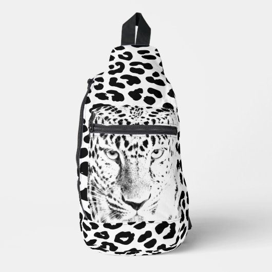 Faszinierende Feline- Leopard Print Sling Bag (Vorderseite)