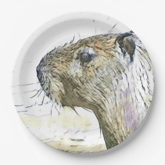 faszinierende geänderte Tiere - Capybara Pappteller (Vorderseite)