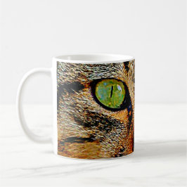 Faszinierende grüne mit Augen Katze Kaffeetasse