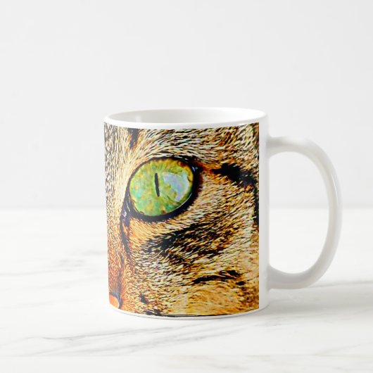 Faszinierende grüne mit Augen Katze Kaffeetasse (Rechts)