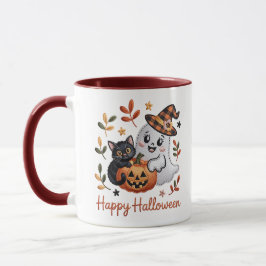 Faszinierende Halloween-Grußkarte - Hand Gezeichne Tasse