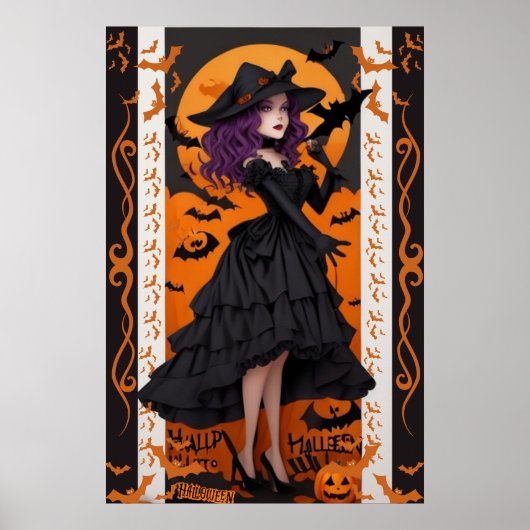Faszinierende Halloween-Kunst für Spooky Zuhause D Poster (Vorne)