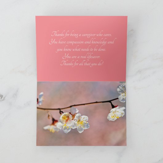 Faszinierende japanische Apricot-Blume Dankeskarte (Innenseite)