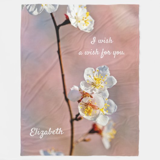 Faszinierende japanische Apricot-Blume Fleecedecke (Vorderseite)