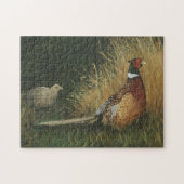 Faszinierende Menschen im Rasen-Vogel-Puzzle Puzzle (Horizontal)