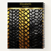 Faszinierende Schwarz-Gold-Schlange-Skin Notizblock (Rückseite)