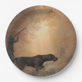 Faszinierende Tasse auf der Jagd auf Plakatteppich Pappteller