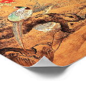 Faszinierende und Kamelien-orientalische Tintenkun Poster (Ecke)