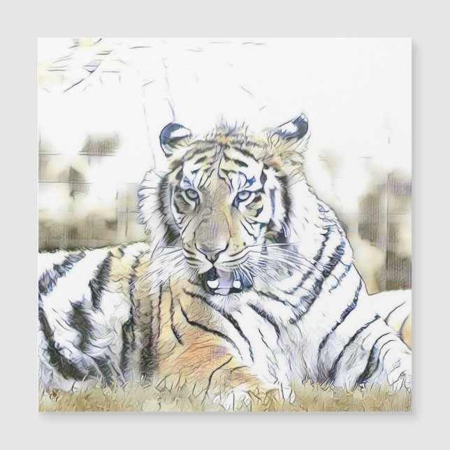 faszinierende veränderte Tiere - Tiger Magnetkarte (Vorderseite)
