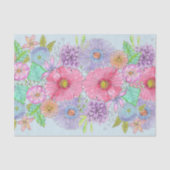 Faszinierende Wasserfarbenblüten und Blätter Seidenpapier (Vorderseite)