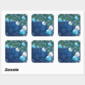 Faszinierende Weihnachten Quadratischer Aufkleber (Blatt)