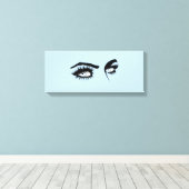 Faszinierender Schwarz & Blau-Zeitgenössischer Bli Leinwanddruck (Insitu (Holzboden))