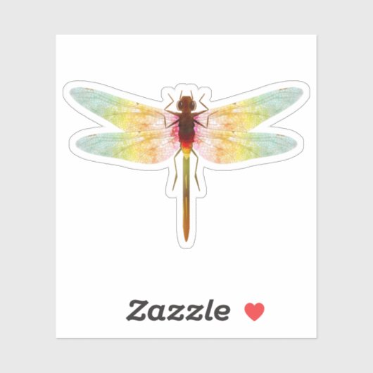 faszinierender zeichnetest einer Libelle Aufkleber (Blatt)