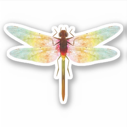 faszinierender zeichnetest einer Libelle Aufkleber (Vorderseite)