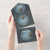 Faszinierendes Dampfherz All In One Einladung (Abreißen)