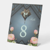 Faszinierendes Dampfherz Sockelschild (Vorderseite)