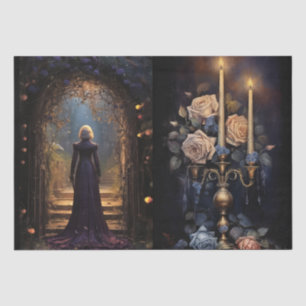 faszinierendes Deko der Fantasy Gothic Florals Seidenpapier