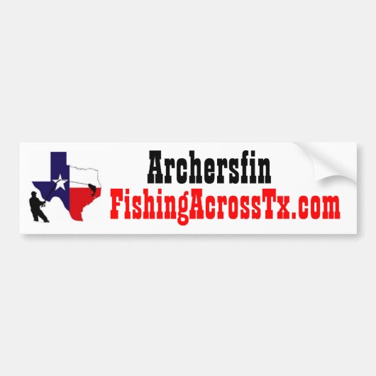 fat%20logo%20#001_AZ, FishingAcrossTx.com, Arch... Autoaufkleber (Vorne)